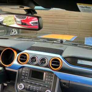 Blue Orange Ford Mustang S550 Custom Interior