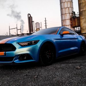 Blue Orange Ford Mustang S550 Custom