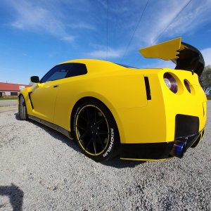 Godzilla GTR Nissan Matte Yellow 3M Wrap 