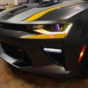 Voss Chevrolet Camaro Oracle Color Change DRL Black and Yellow SS Custom 